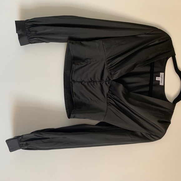 Triple Seven Satin Deep V Crop Top - Picture 2 of 3